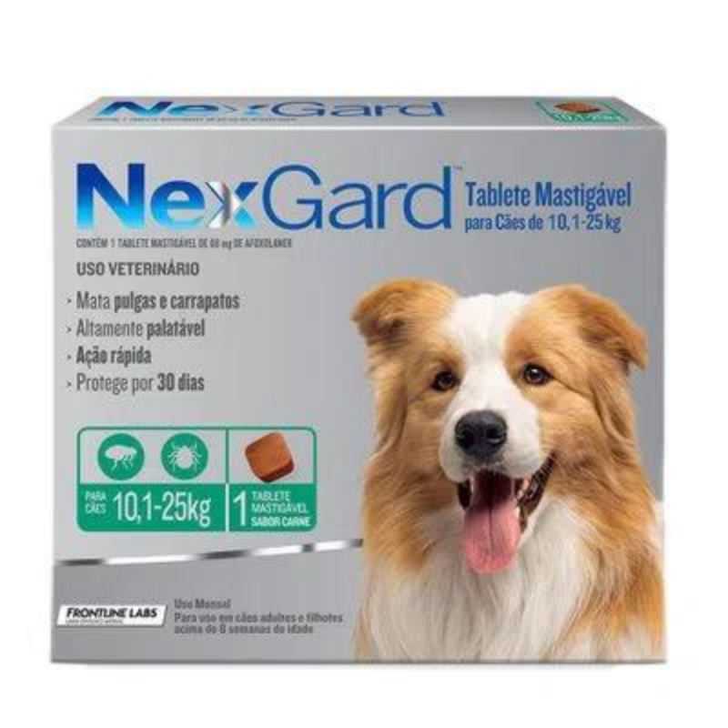 Nexgard para Cães de 10,1-25kg com 1 Tablete