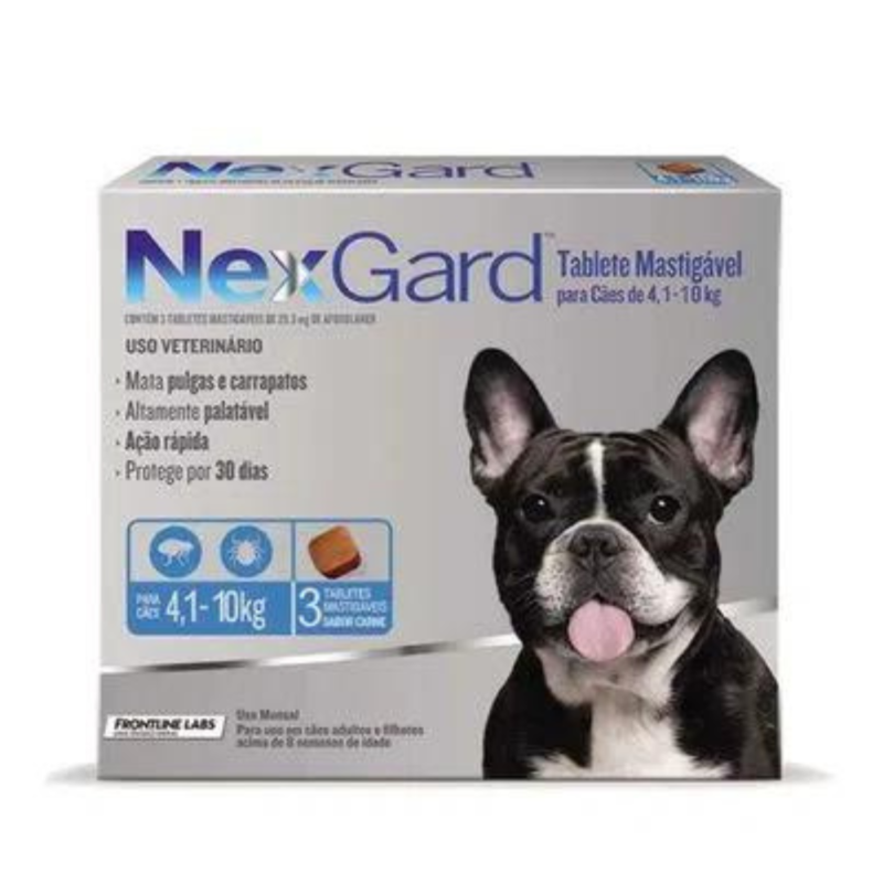 Nexgard para Cães de 4,1-10kg com 3 Tabletes