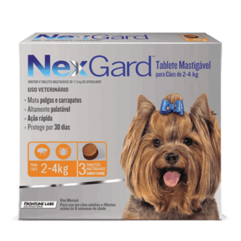 Nexgard para Cães de 2-4kg com 3 Tabletes