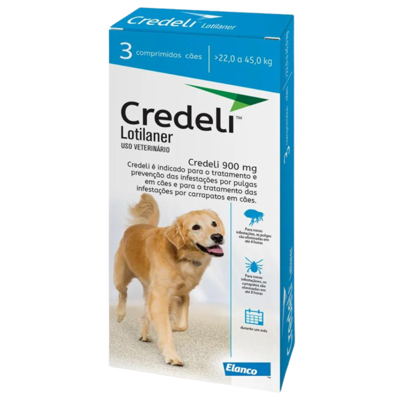 Elanco Credeli para Cães de 22 a 45 kg com 3 Comprimidos