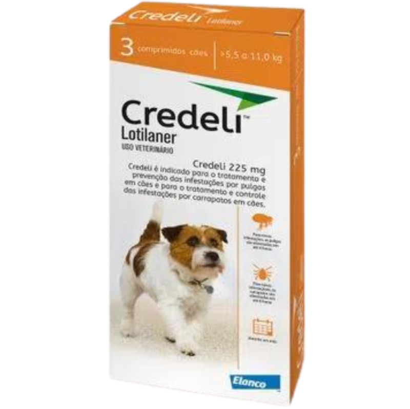 Elanco Credeli para Cães de 5,5 a 11 kg com 3 Comprimidos