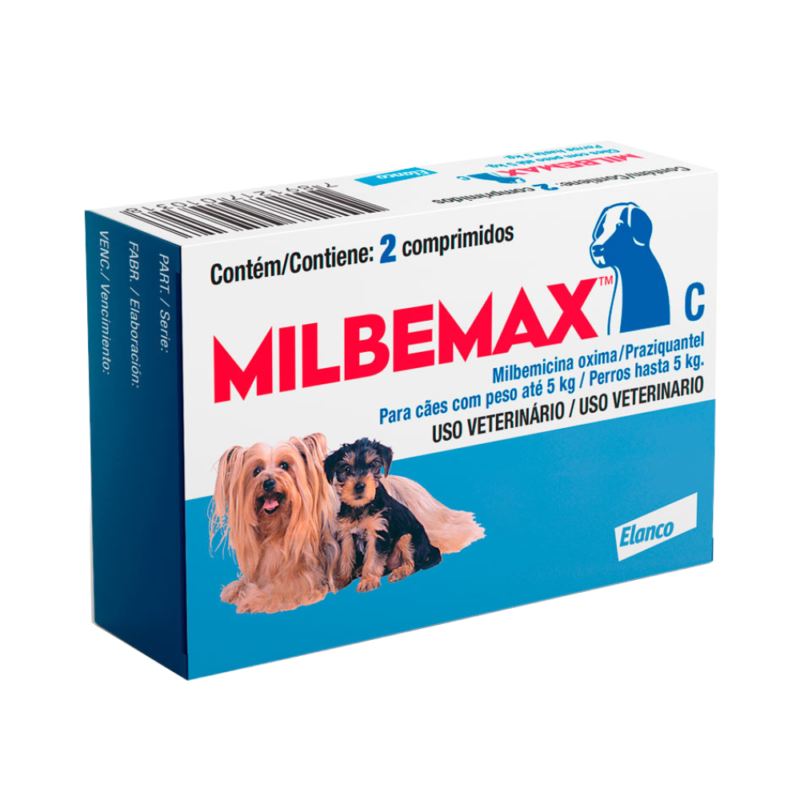Elanco Milbemax para Cães até 5Kg com 2 Comprimidos