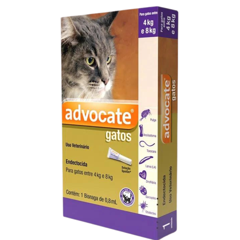 Advocate gatos de 4 a 8kg com 3 Bisnagas