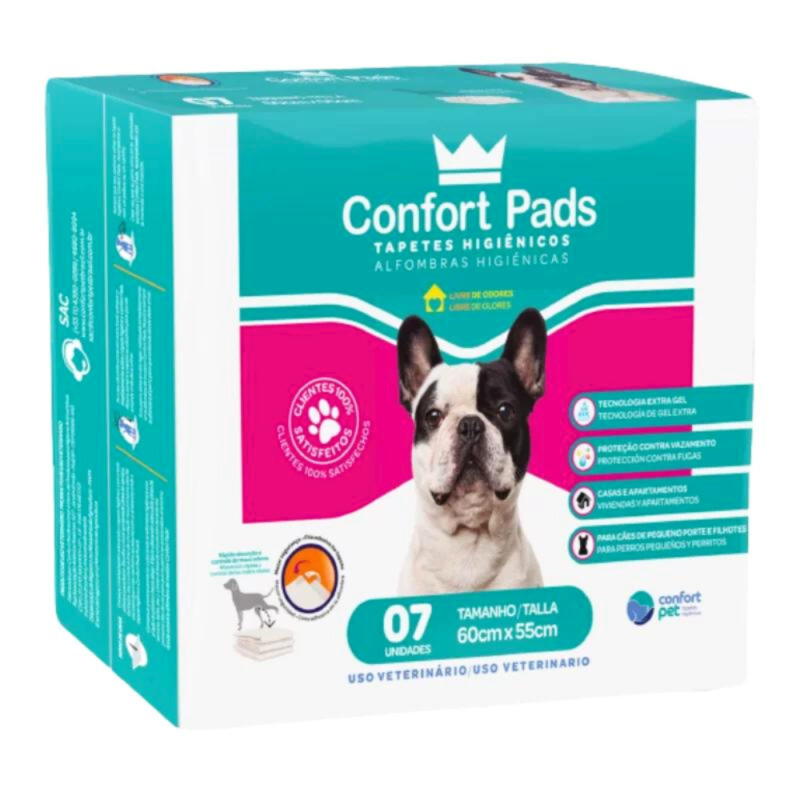 Tapete Higiênico Confort Black Pads 60X55Cm 07 Unidades