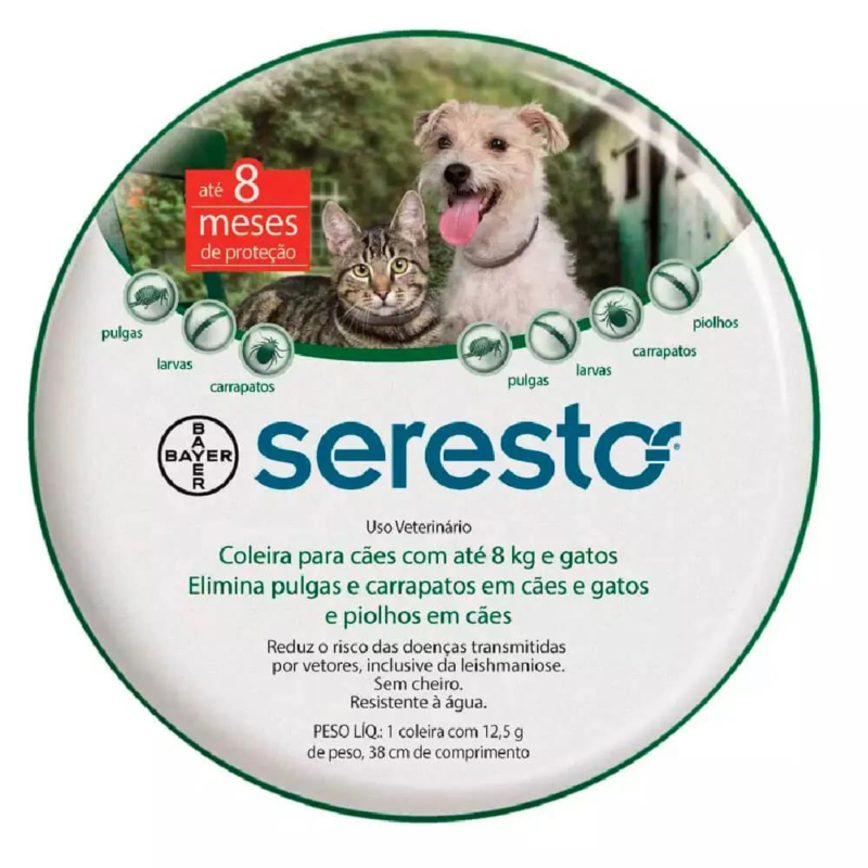 Coleita Seresto Elanco até 8kg