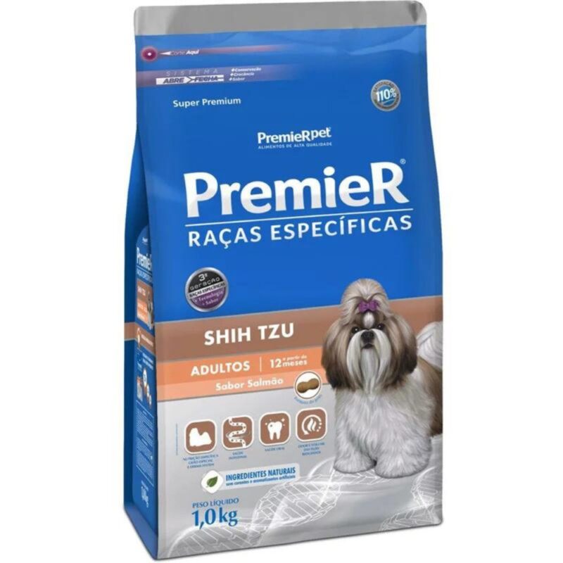 Raças Específicas Cães Adulto Shih Tzu Salmão 1 kg