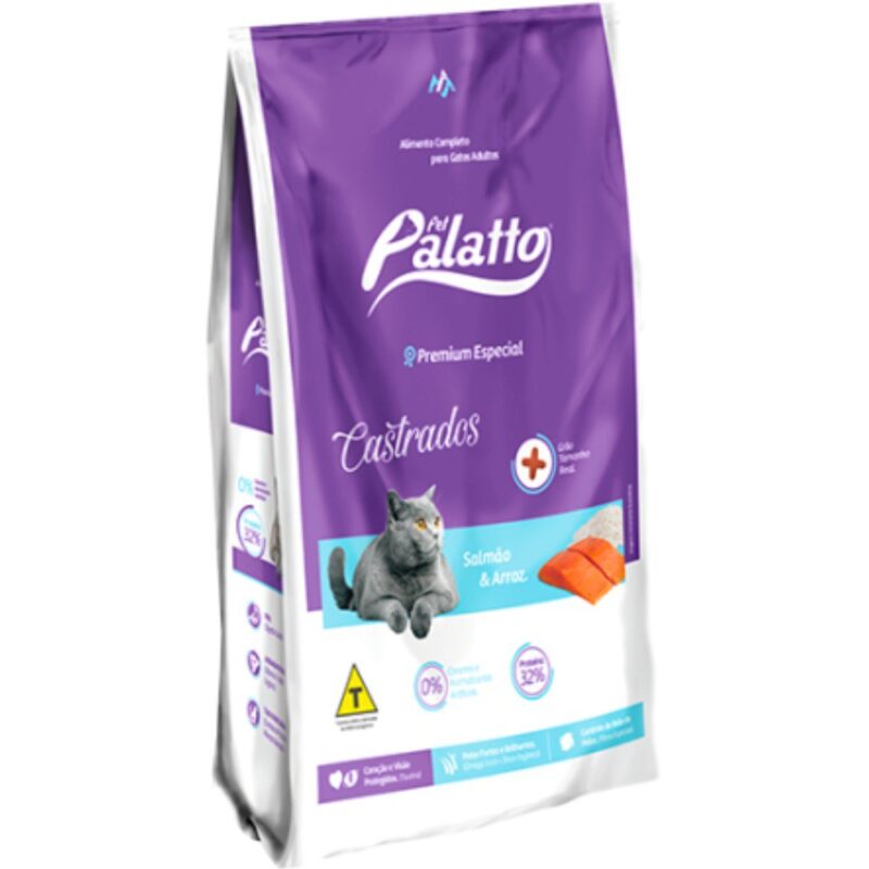 Pet Palatto Gatos Castrados Salmão e Arroz 10,1kg